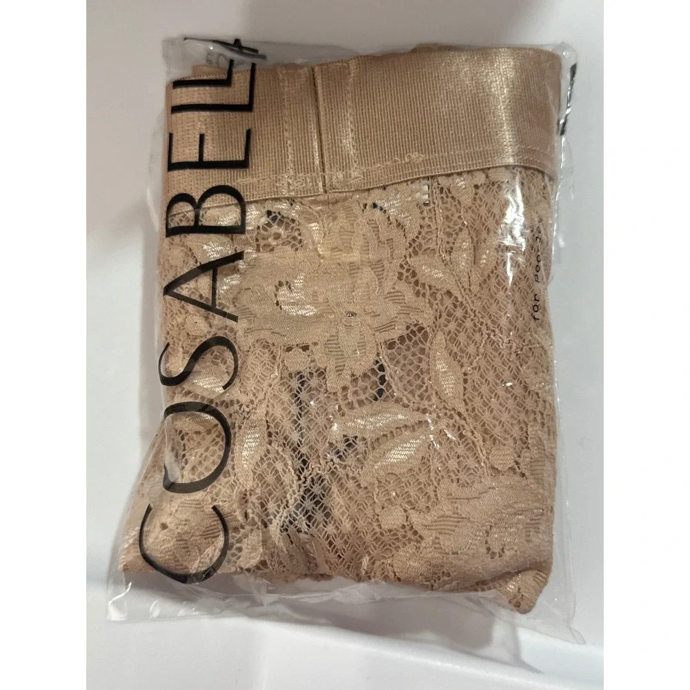 Cosabella NSN Lace Sports Brief Beige Nude Gender‎ Inclusive Underwear L